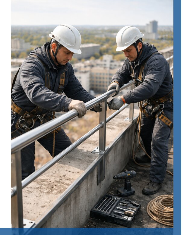 Монтаж перил на высоте в Ессентуках от 2549 р. | ВЫСОТНИК-Ссн