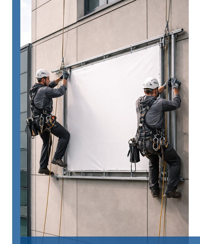 Монтаж наружной рекламной вывески в Ессентуках под ключ