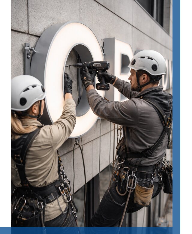 Монтаж световых букв в Ессентуках от 3059 р. под ключ ВЫСОТНИК-Ссн