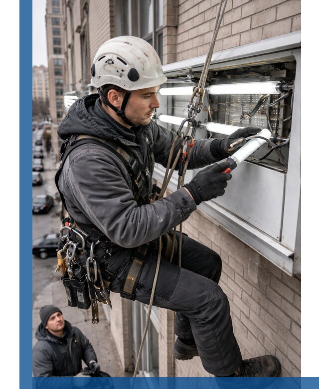 Профессиональная замена ламп в наружной вывеске в Ессентуках