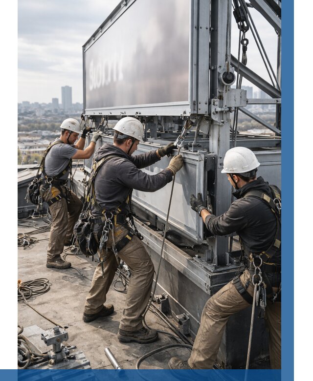 Монтаж крышной рекламной конструкции в Ессентуках от 61182 р.|ВЫСОТНИК-Ссн