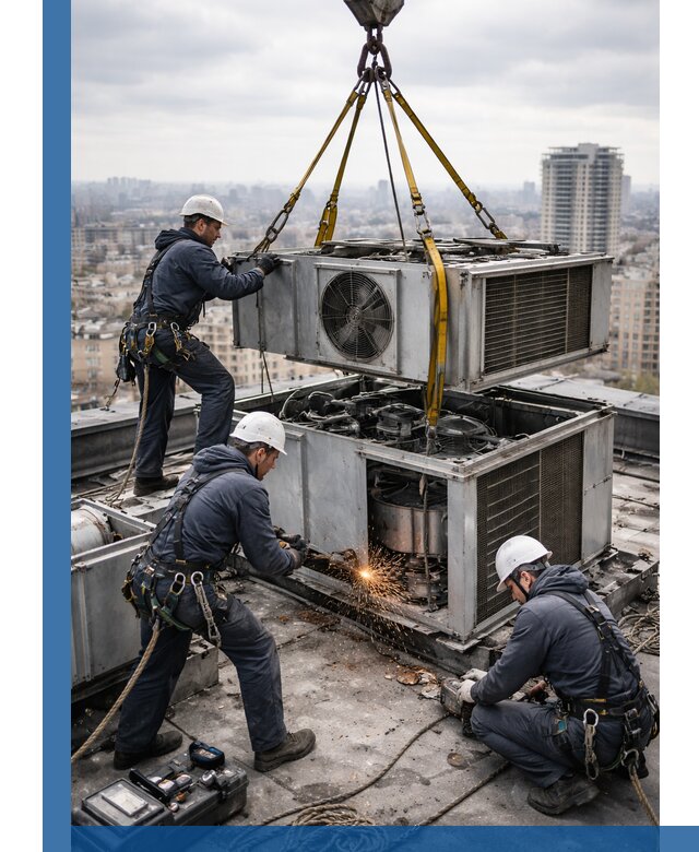 Демонтаж крышной установки в Ессентуках любой сложности