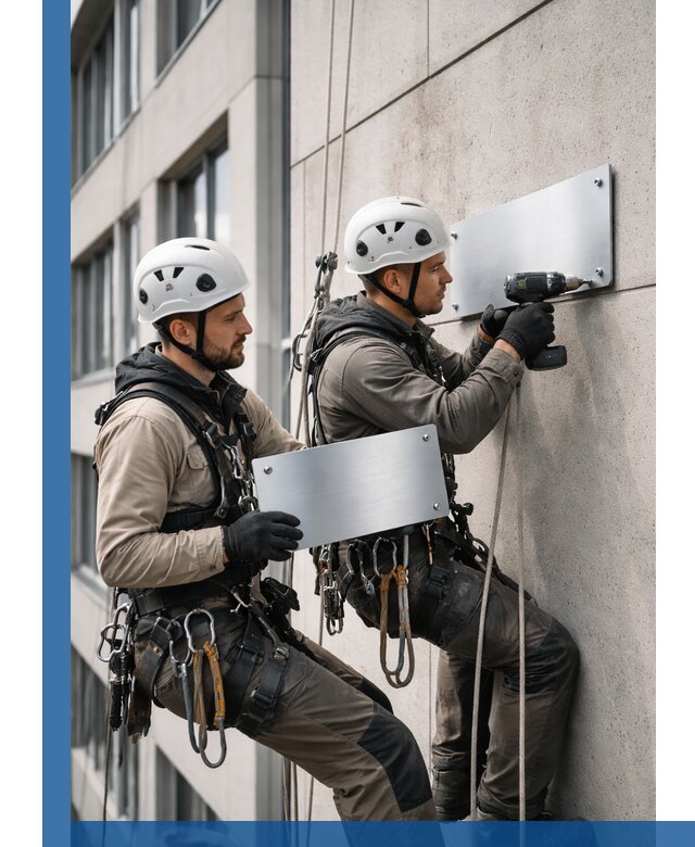 Монтаж табличек и указателей в Ессентуках для зданий и сооружений