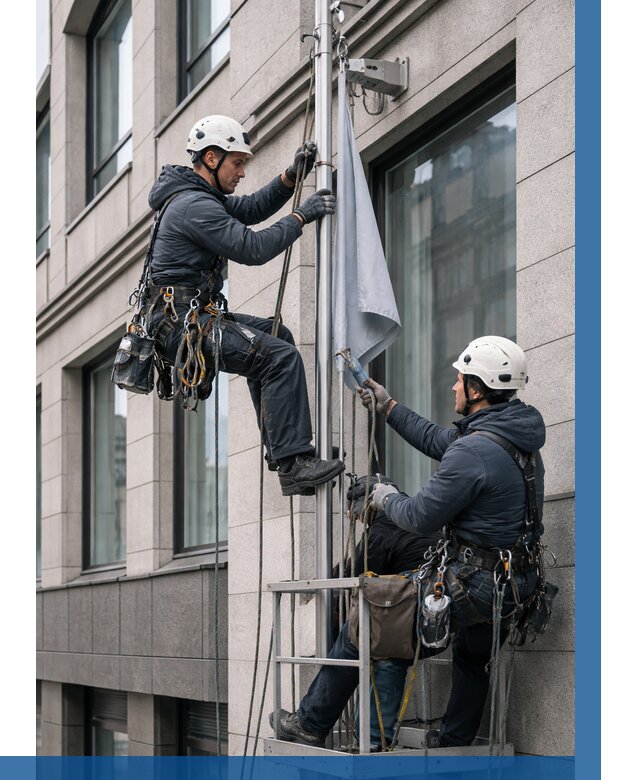 Установка флагов на фасаде в Ессентуках от 4589 р. | ВЫСОТНИК-Ссн