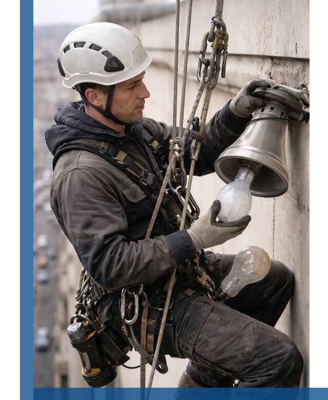 Замена ламп на высоте в Ессентуках профессионально и быстро