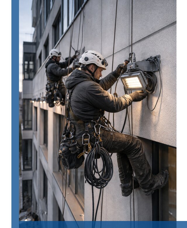 Монтаж фасадного освещения в Ессентуках установка и подключение