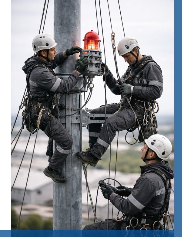 Монтаж заградительных огней в Ессентуках от 8667 р. | ВЫСОТНИК-Ссн