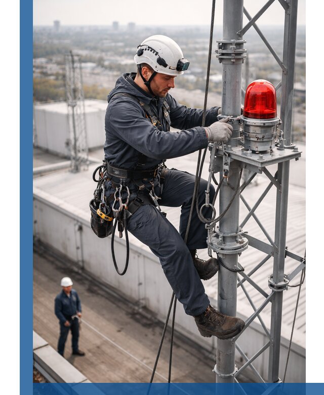 Монтаж заградительных огней и обслуживание объектов в Ессентуках