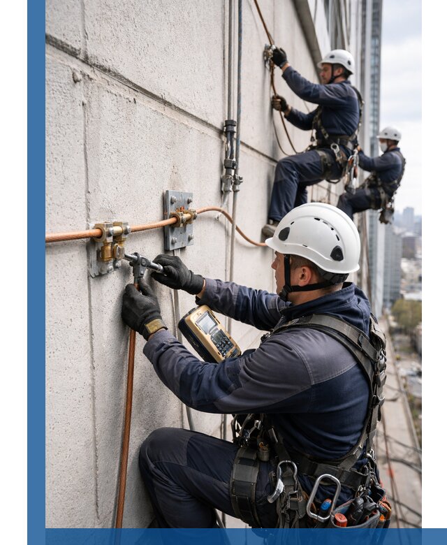 Монтаж системы заземления здания и молниезащиты в Ессентуках