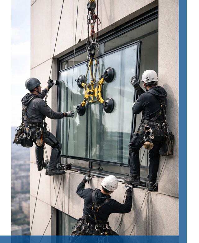 Монтаж стеклопакетов на высоте в Ессентуках от 3263 р. | ВЫСОТНИК-Ссн