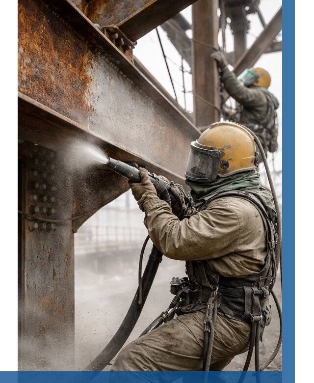 Пескоструйная очистка металлоконструкций в Ессентуках по 612 р.  ВЫСОТНИК-Ссн