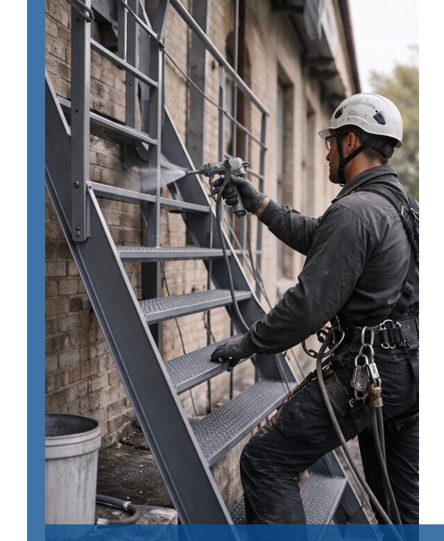 Покраска и антикоррозионная защита пожарных лестниц в Ессентуках