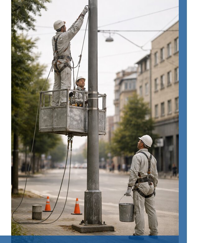 Покраска опор освещения в Ессентуках от 5099 р. | ВЫСОТНИК-Ссн