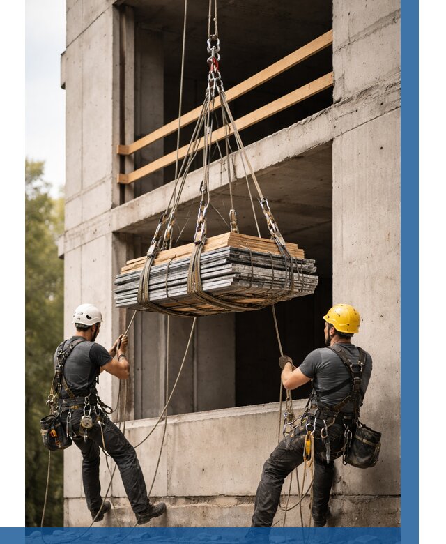 Подъем материала на этаж веревками в Ессентуках от 1530 р. | ВЫСОТНИК-Ссн