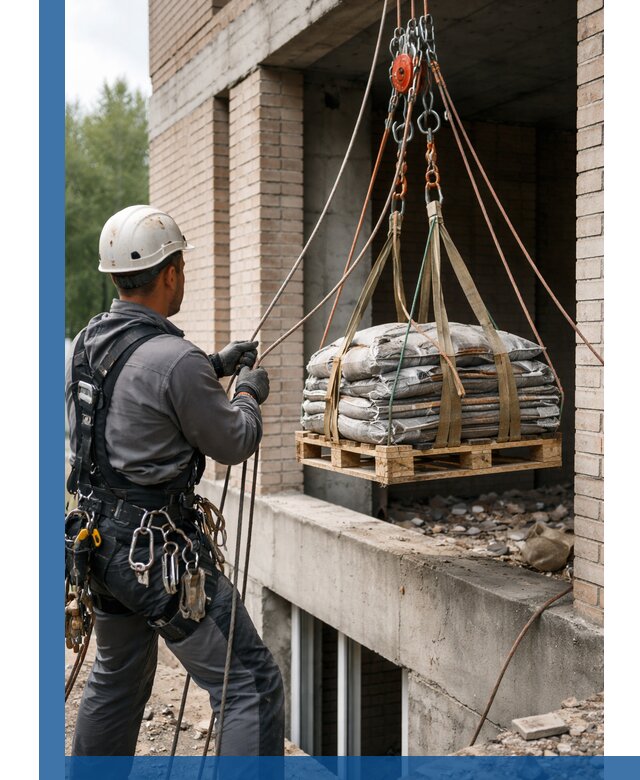 Подъем материалов на этаж веревками в Ессентуках оперативно