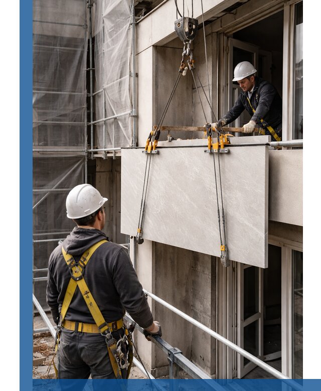 Подъем керамогранита на этаж в Ессентуках грузчиками и техникой