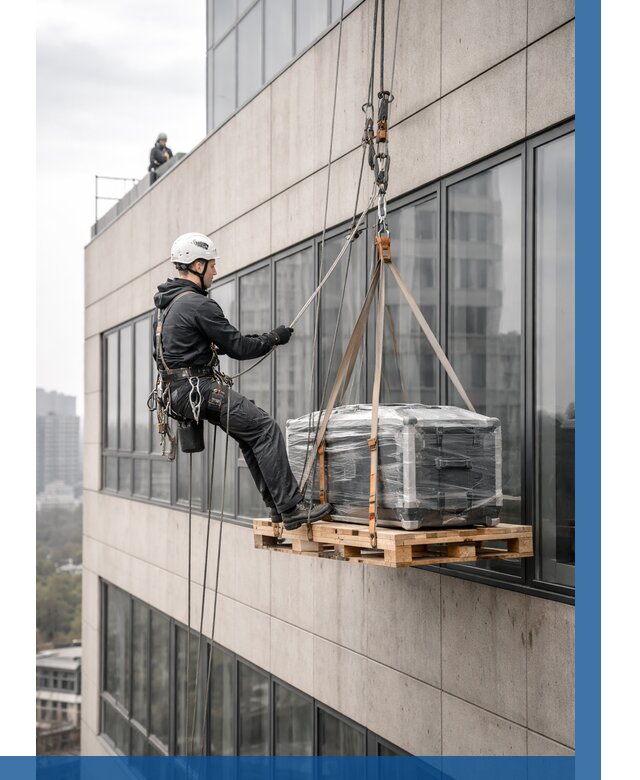 Спуск груза по фасаду в Ессентуках от 3569 р. | ВЫСОТНИК-Ссн