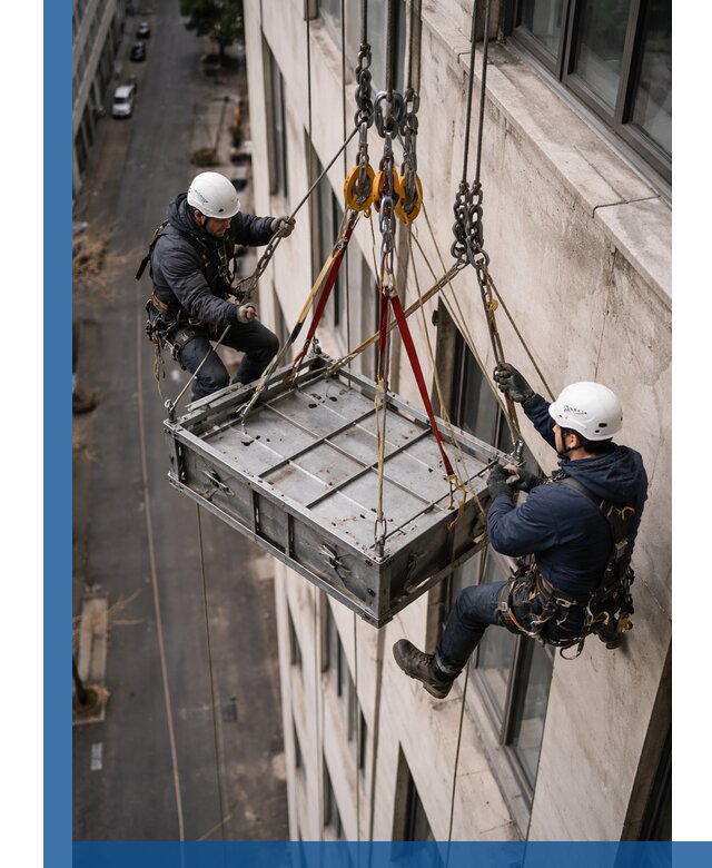 Спуск и подъем грузов по фасаду в Ессентуках для зданий