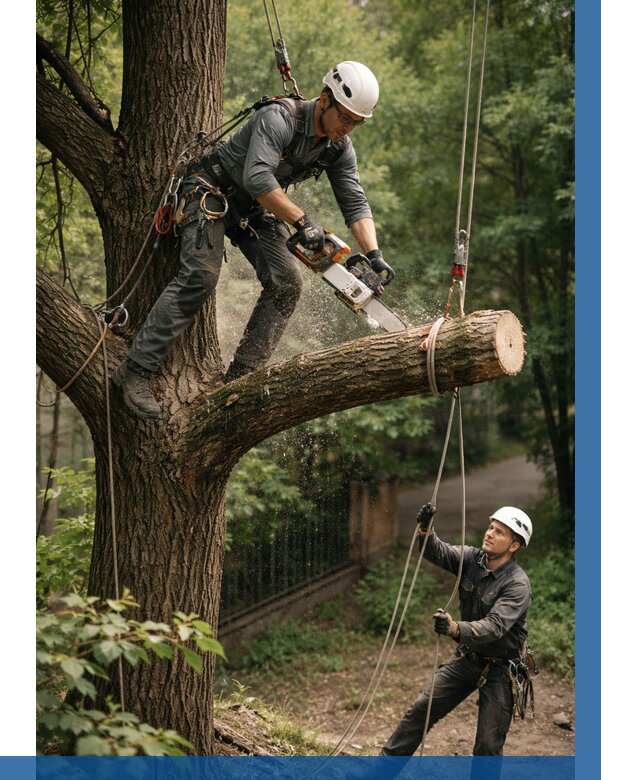 Спил деревьев альпинистами в Ессентуках от 8158 р. | ВЫСОТНИК-Ссн
