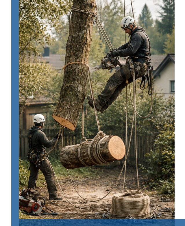 Валка деревьев частями в Ессентуках, безопасно и аккуратно