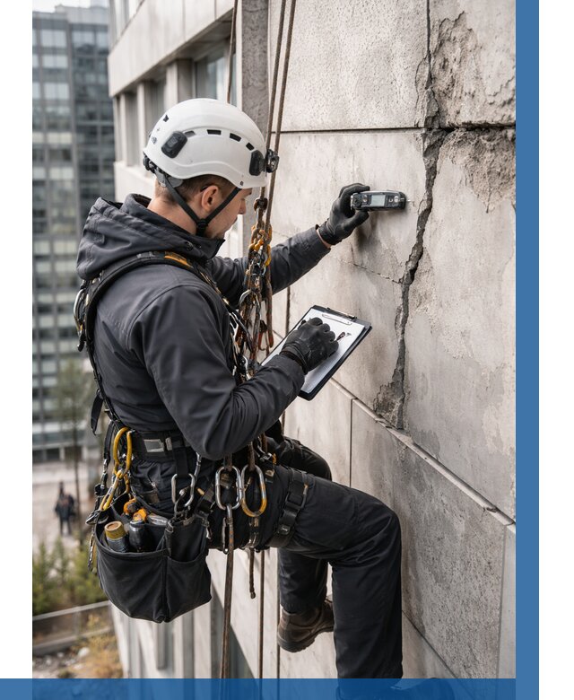 Обследование фасада альпинистами в Ессентуках от 122 р. | ВЫСОТНИК-Ссн