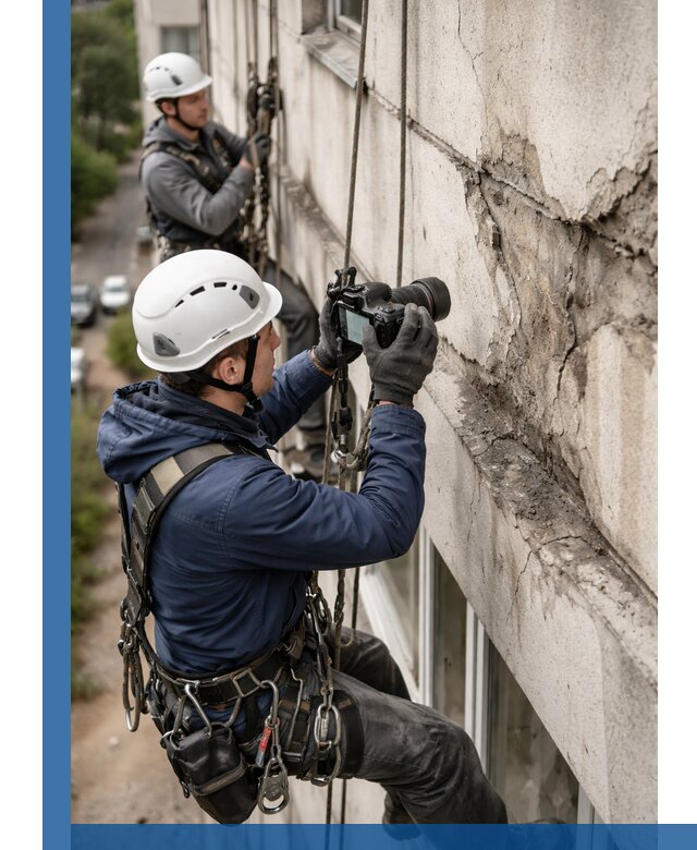 Фотофиксация дефектов фасада с высотной съемкой в Ессентуках