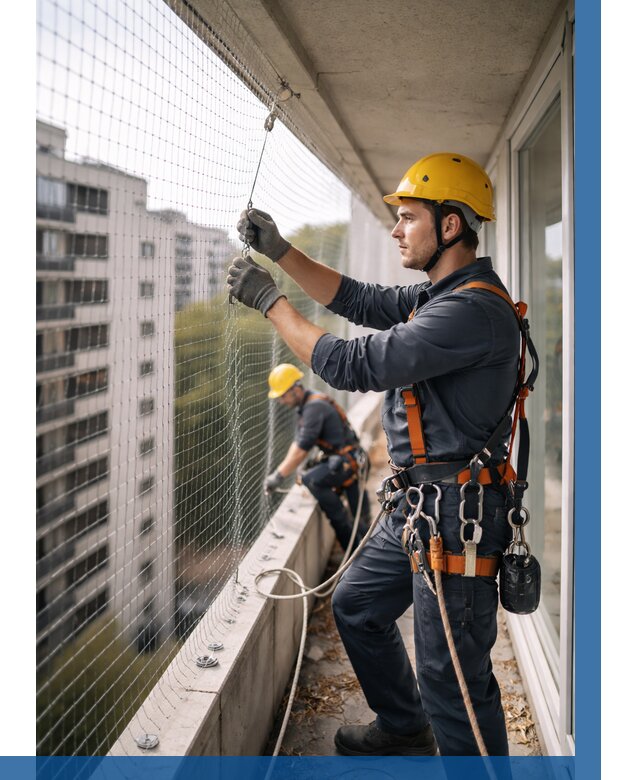 Монтаж сетки от птиц в Ессентуках от 4589 р. | ВЫСОТНИК-Ссн